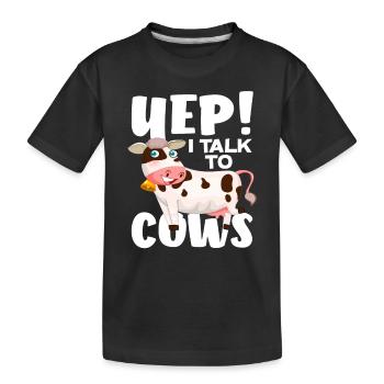 ! Je parle aux vaches drôle de vache - T-shirt bio Premium Enfant - noir - Devant