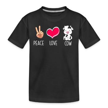Paix amour vache illustration - T-shirt bio Premium Enfant - noir - Devant