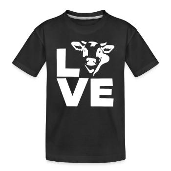 Design de vache d’amour pour les amoureux des vaches - T-shirt bio Premium Enfant - noir - Devant