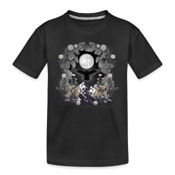 corbeau mystique corbeau corbeau corbeau corbeaux oiseau d’halloween - T-shirt bio Premium Enfant - noir - Devant
