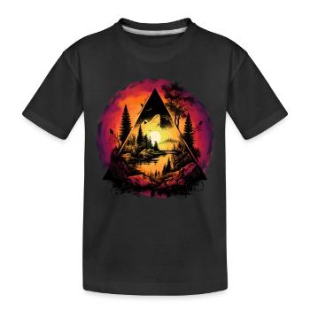 mystique nature forêt nature amoureux de la nature coucher de soleil - T-shirt bio Premium Enfant - noir - Devant