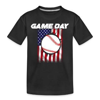 Baseball Sports Baseball Player Pitcher Catcher USA - Kids' Premium Organic T-Shirt - black - Front
