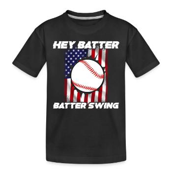 Baseball Sports Baseball Player Pitcher Catcher USA - Kids' Premium Organic T-Shirt - black - Front