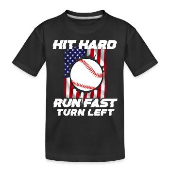 Baseball Sports Baseball Player Pitcher Catcher USA - Kids' Premium Organic T-Shirt - black - Front