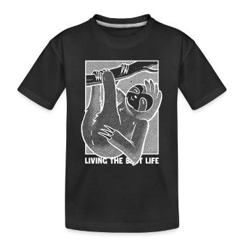 Das beste Leben leben Folivora Braunkehl - Kinder Premium Bio T-Shirt - Schwarz - Vorne