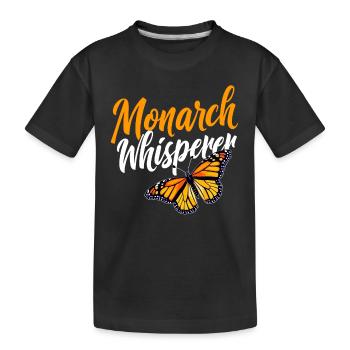 Papillon, murmure à l’oreille du monarque, entomologiste - T-shirt bio Premium Enfant - noir - Devant