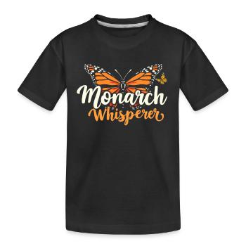 Papillon, murmure à l’oreille du monarque, entomologiste - T-shirt bio Premium Enfant - noir - Devant