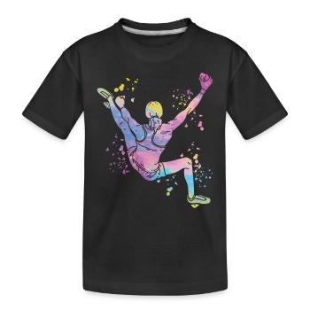 Boulderer Colorsplash Boulder Bouldering - Kids' Premium Organic T-Shirt - black - Front