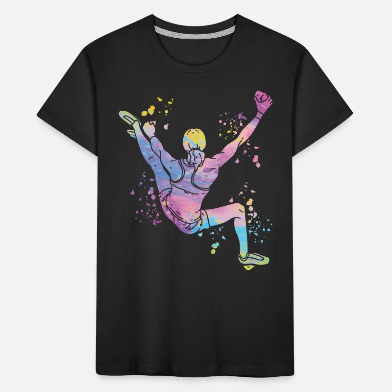 Boulderer Colorsplash Boulder Bouldering Kids' Premium Organic T-Shirt