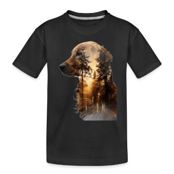Golden retriever - T-shirt bio Premium Enfant - noir - Devant
