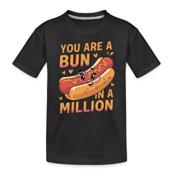 Lustiger Hot Dog für Senfliebhaber für Senf Fans - Kinder Premium Bio T-Shirt - Schwarz - Vorne