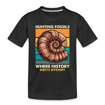 Fossil Hunter Hunting Fossils Where Paleontology - Kinder Premium Bio T-Shirt - Schwarz - Vorne