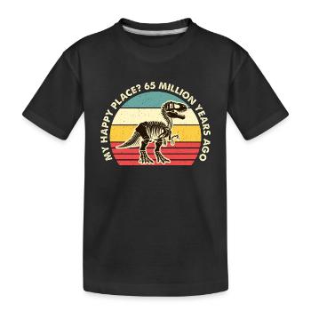 Fossil Hunter My Happy Place Fossil Collecting - Kinder Premium Bio T-Shirt - Schwarz - Vorne