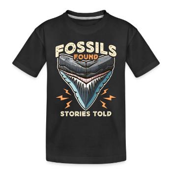 Fossil Hunter Fossils Found Stories Told Geologist - Kinder Premium Bio T-Shirt - Schwarz - Vorne