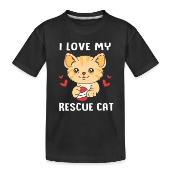 Katzenrettung Tierrechte Tierrettung Tierheim - Kinder Premium Bio T-Shirt - Schwarz - Vorne