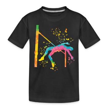 High Jumper Watercolor High Jump - Kids' Premium Organic T-Shirt - black - Front