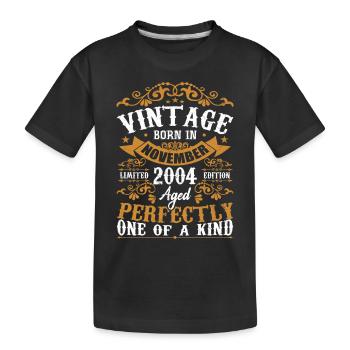 Vintage November 2004 Anniversary November 2004 - Kids' Premium Organic T-Shirt - black - Front