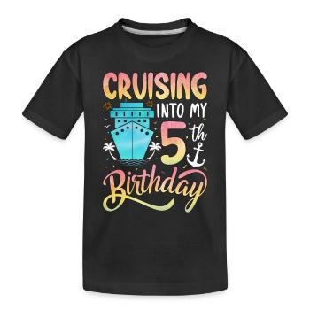 Cruising Into My 5th Birthday - Kinder Premium Bio T-Shirt - Schwarz - Vorne