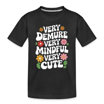 très modeste, très attentif, très doux - T-shirt bio Premium Enfant - noir - Devant