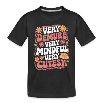 très réservé très attentif très mignon - T-shirt bio Premium Enfant - noir - Devant