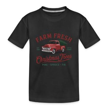 Frische Weihnachtsbäume - Kiefer, Fichte, Tanne - Kinder Premium Bio T-Shirt - Schwarz - Vorne