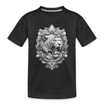 Chemise de yoga spirituel avec motif tigre - T-shirt bio Premium Enfant - noir - Devant