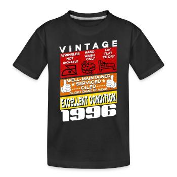 29 years old Vintage 1996 women & men Birthday - Kids' Premium Organic T-Shirt - black - Front