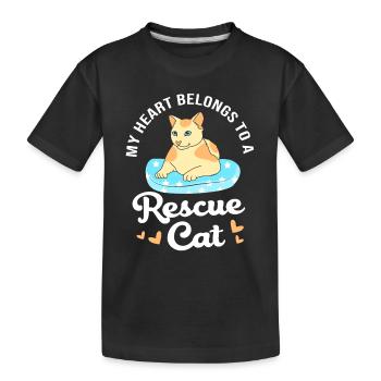 Katzenrettung Tierrechte Tierrettung Tierheim - Kinder Premium Bio T-Shirt - Schwarz - Vorne