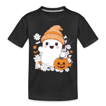 Halloween Ghost Gift Women Men Kids Decoration - Kids' Premium Organic T-Shirt - black - Front
