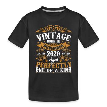 Vintage November 2020 Anniversary November 2020 - Kids' Premium Organic T-Shirt - black - Front