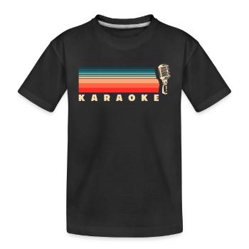 Karaoke Retro Vintage Mikrofon - Kinder Premium Bio T-Shirt - Schwarz - Vorne