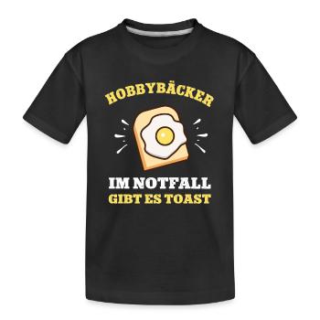 Hobbybäcker Bäcker Toast Lustig Toastbrot Backen - Kinder Premium Bio T-Shirt - Schwarz - Vorne