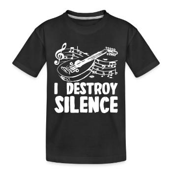 I destroy silence Oud - Kinder Premium Bio T-Shirt - Schwarz - Vorne