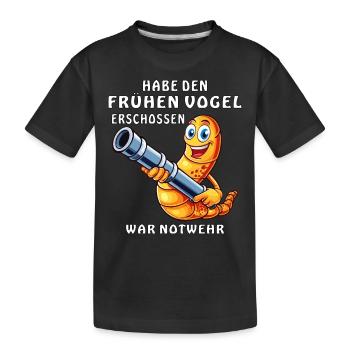 SHOT THE EARLY BIRD SELF-DEFENSE - Kids' Premium Organic T-Shirt - black - Front