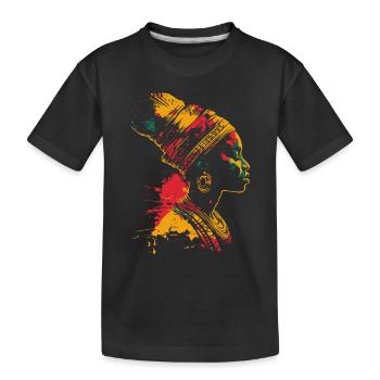 Farbenfrohes Heritage Black History Month Profil - Kinder Premium Bio T-Shirt - Schwarz - Vorne