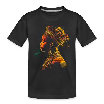 Heritage Afro American Black History Art - Kids' Premium Organic T-Shirt - black - Front