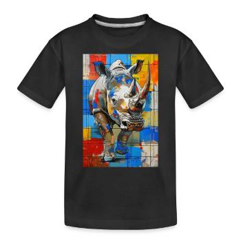 Nashorn - Kinder Premium Bio T-Shirt - Schwarz - Vorne