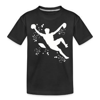 Boulderer Colorsplash Boulder Bouldering - Kids' Premium Organic T-Shirt - black - Front