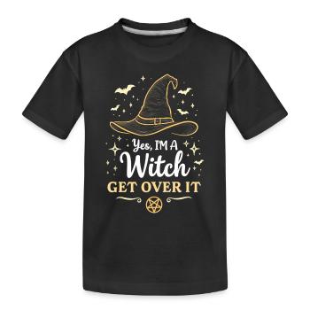 Ja, ich bin eine Hexe - Kinder Premium Bio T-Shirt - Schwarz - Vorne
