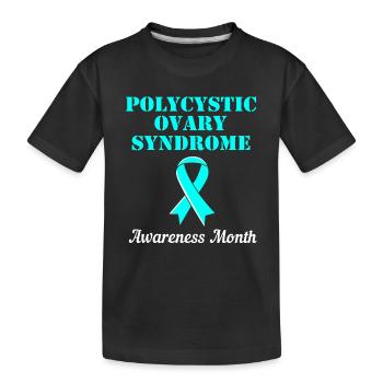 Pcos-Bewusstsein - Kinder Premium Bio T-Shirt - Schwarz - Vorne