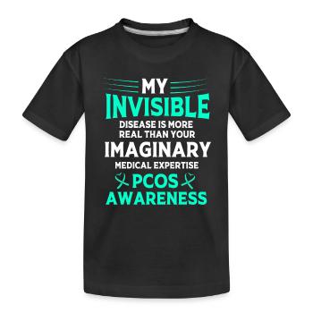 Pcos Awareness - Kids' Premium Organic T-Shirt - black - Front