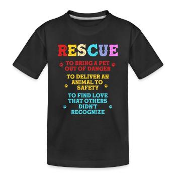 Dog Rescue Animal Rights Animal Rescue Animal Shelter - Kids' Premium Organic T-Shirt - black - Front