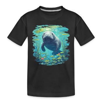 Seekuh Manatees Manatee - Kids' Premium Organic T-Shirt - black - Front