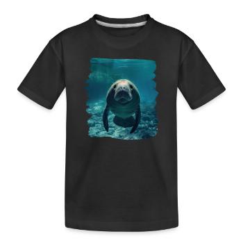Seekuh Manatees Manatee - Kids' Premium Organic T-Shirt - black - Front
