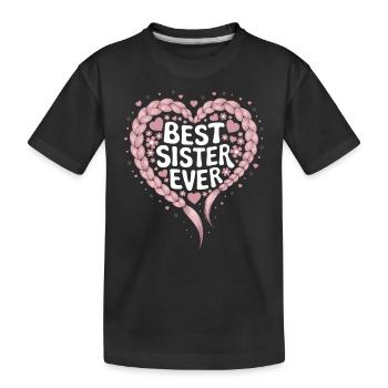 Meilleure Soeur Meilleure Soeur Jamais Coeur Tresses - T-shirt bio Premium Enfant - noir - Devant