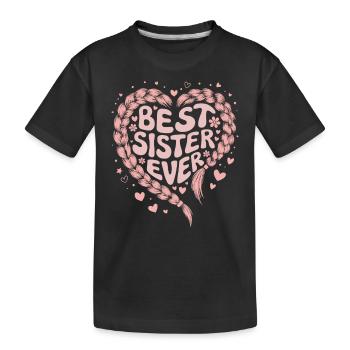 Meilleure Soeur Meilleure Soeur Jamais Coeur Tressé - T-shirt bio Premium Enfant - noir - Devant