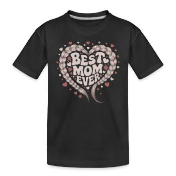 Meilleure maman Meilleure maman de tous les temps Coeur Amour Tresse Coeur - T-shirt bio Premium Enfant - noir - Devant