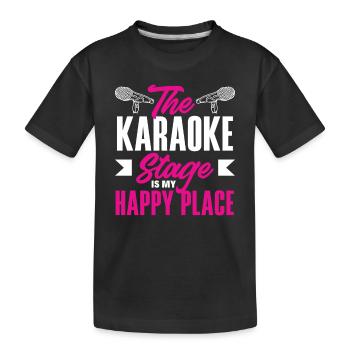 The karaoke stage is my place of happiness - Kids' Premium Organic T-Shirt - black - Front