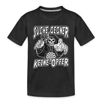 Sensemann Design - Suche Gegner, keine Opfer - Kinder Premium Bio T-Shirt - Schwarz - Vorne