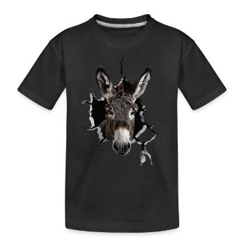 Âne - T-shirt bio Premium Enfant - noir - Devant
